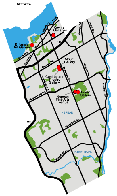 Map of Ottawa West galleries